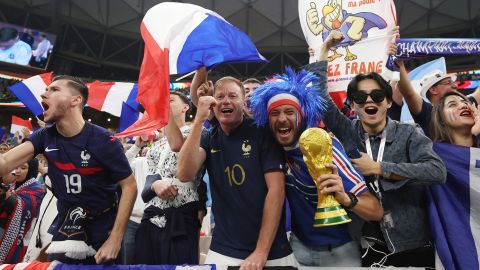 France fans show their support for les bleus during the World Cup final.