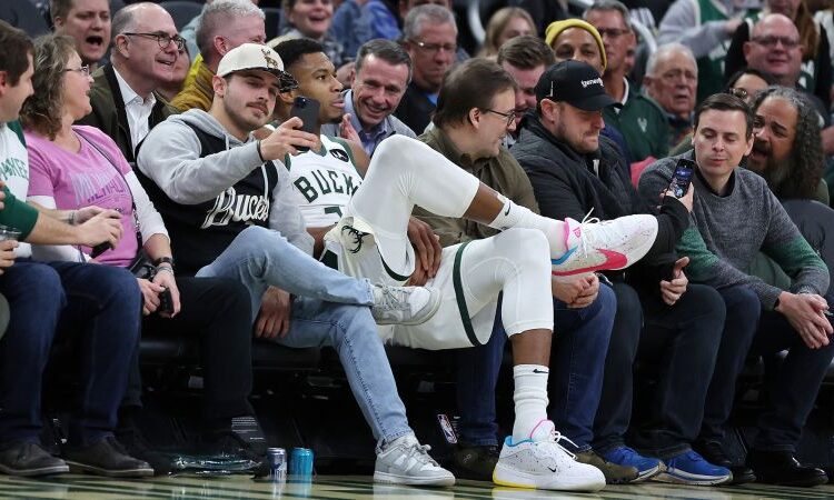 Giannis Antetokounmpo Takes Courtside Seat After Being Ejected For A Controversial Technical 2759