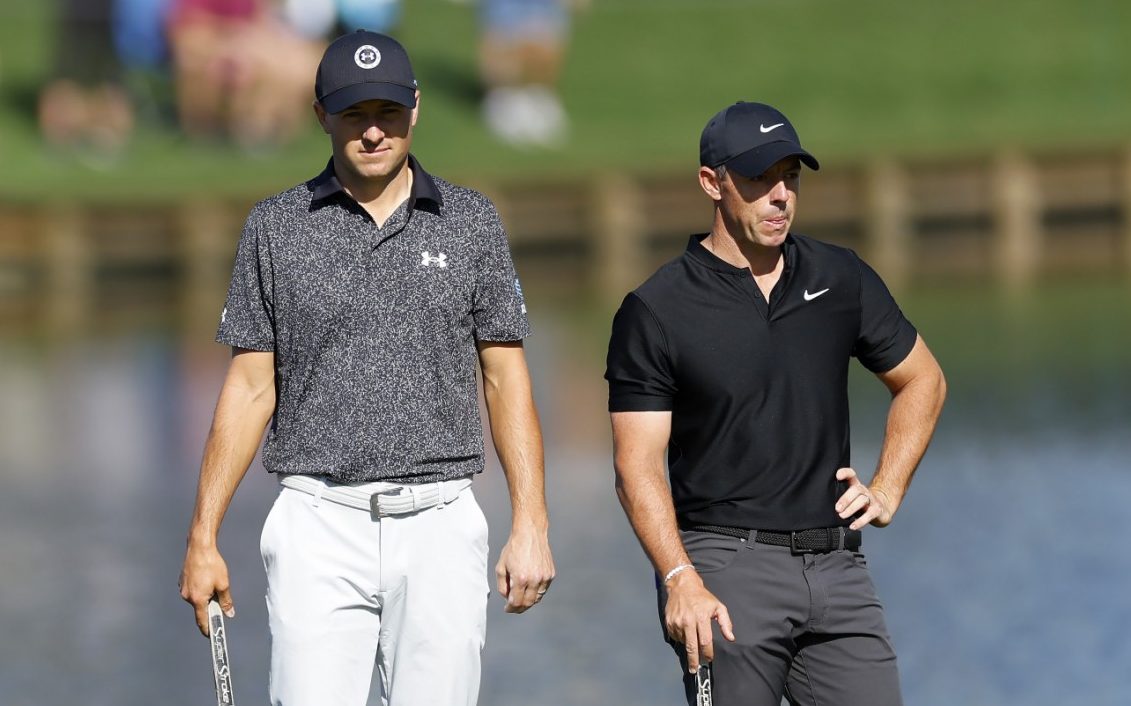 Watch: Rory McIlroy in rules row with Jordan Spieth at Players ...