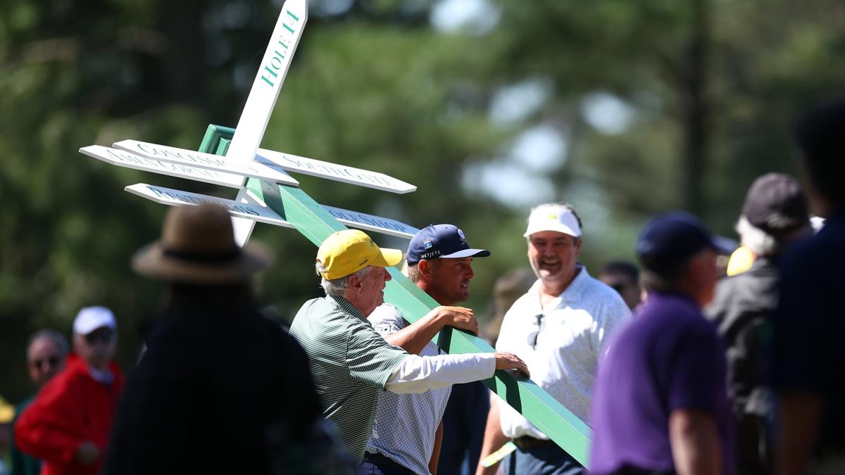 Masters 2024: Bryson DeChambeau moves large sign en route to Masters ...