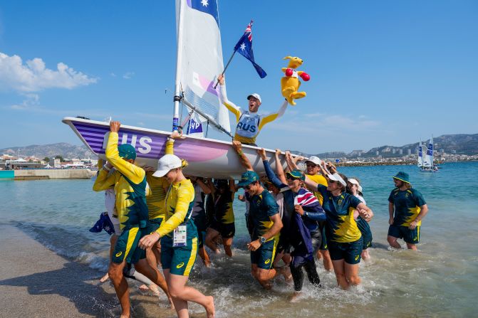 Australia's Matt Wearn celebrates after <a href=