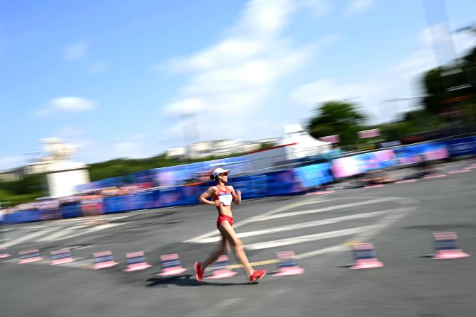 China's Yang Jiayu competes in the 20-kilometer race walk, <a href=