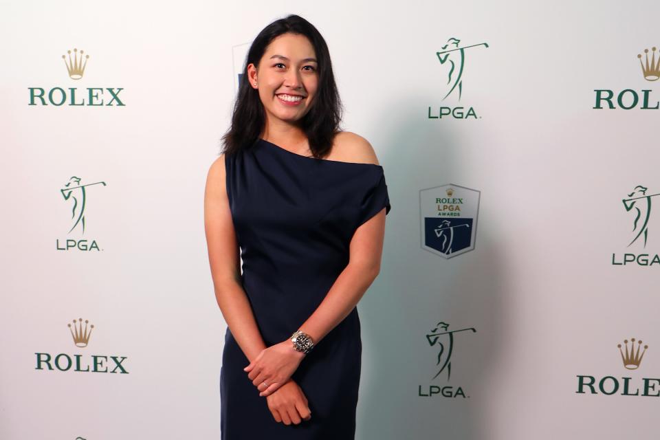 NAPLES, FLORIDA - NOVEMBER 20: Jeeno Thitikul of Thailand poses for a photograph on the green carpet before the 2024 LPGA Rolex Players Awards at Tiburon Golf Club on November 20, 2024 in Naples, Florida. (Photo by Michael Reaves/Getty Images) ORG XMIT: 776241820 ORIG FILE ID: 2185843104