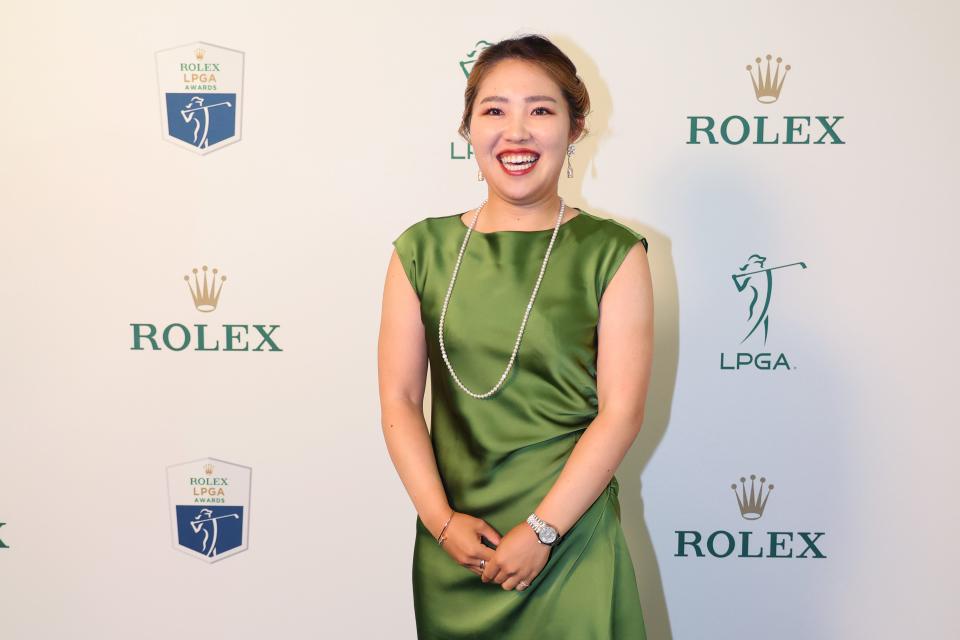 NAPLES, FLORIDA - NOVEMBER 20: Ayaka Furue of Japan poses for a photograph on the green carpet before the 2024 LPGA Rolex Players Awards at Tiburon Golf Club on November 20, 2024 in Naples, Florida. (Photo by Michael Reaves/Getty Images) ORG XMIT: 776241820 ORIG FILE ID: 2185842397