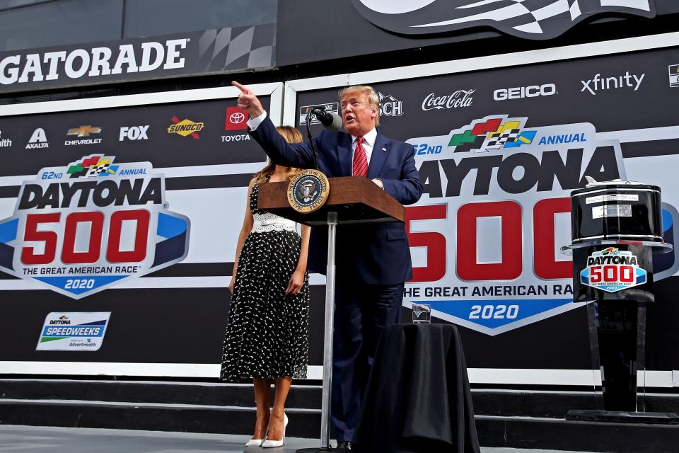 President Trump before the start of the 2020 Daytona 500.